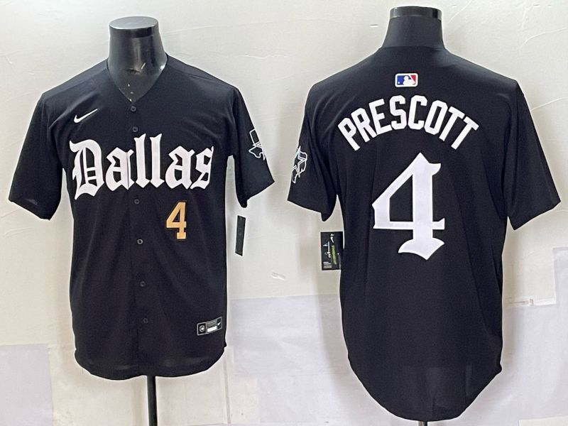 Men 2025 Nike Dallas Cowboys #4 Prescott Black 5th generation Joint Name Limited NFL Jersey 03->dallas cowboys->NFL Jersey